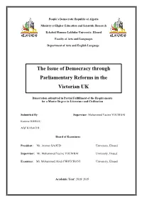 The Issue of Democracy Through Parliamentary Reforms in The