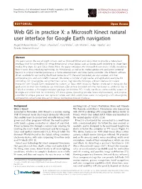 Web GIS in Practice X: a Microsoft Kinect Natural User Interface for Google Earth Navigation