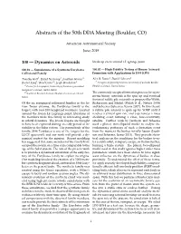 Abstracts of the 50Th DDA Meeting (Boulder, CO)