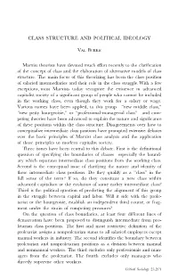 Class Structure and Political Ideology