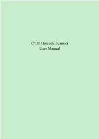 CT20 Barcode Scanner User Manual IMPORTANT NOTICE