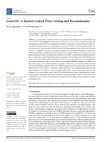 Geolod: a Spatial Linked Data Catalog and Recommender