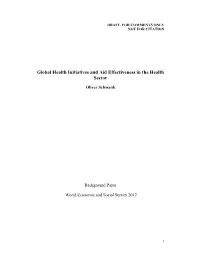 Global Health Initiatives and Aid Effectiveness in the Health Sector