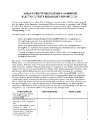 Indiana Utility Regulatory Commission Electric Utility Reliability Report 2020