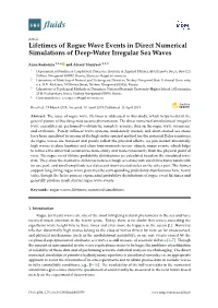 Lifetimes of Rogue Wave Events in Direct Numerical Simulations of Deep-Water Irregular Sea Waves
