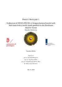 Master's Thesis Part 1: Evaluation of NEMO–PISCES V2 Biogeochemical