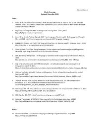 Media Coverage Updated December 2020 Listen 1. KQED News. The