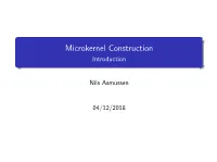 Microkernel Construction Introduction