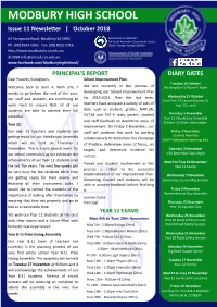 MODBURY HIGH SCHOOL Issue 11 Newsletter | October 2018