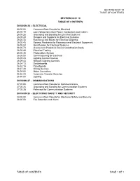 Electrical Specifications