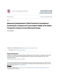 Examining the Construct and Cross-Cultural Validity of the Global Perspective Inventory Across Ethnoracial Groups