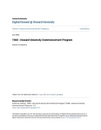 Howard University Commencement Programs Howardiana