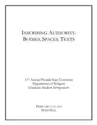 Inscribing Authority: Bodies, Spaces, Texts