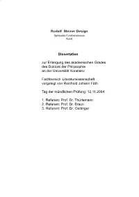 Rudolf Steiner Design Spiritueller Funktionalismus Kunst