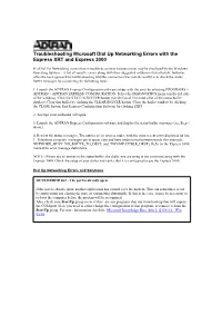 Troubleshooting Microsoft Dial up Networking Errors with the Express XRT and Express 3000
