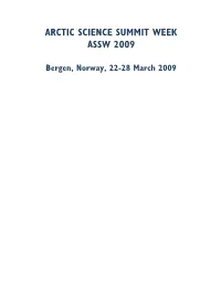 Arctic Science Summit Week Assw 2009