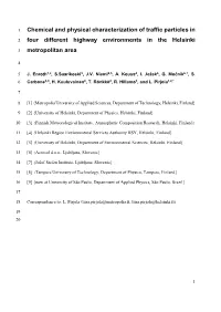 Chemical and Physical Characterization of Traffic Particles In