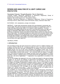 Design and Analysis of a Light Cargo Uav Prototype