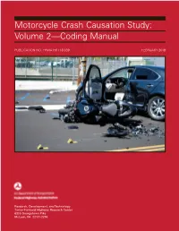 Motorcycle Crash Causation Study: Volume 2—Coding Manual