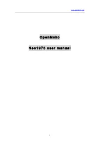 Openmoko Neo1973 User Manual