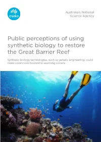 Public Perceptions of Using Synthetic Biology to Restore the Great Barrier Reef