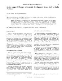 Spatio-Temporal Changes in Economic Development: a Case Study of Sindh Province