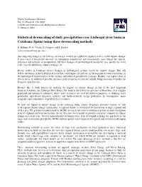 Statistical Downscaling of Daily Precipitation Over Llobregat River Basin in Catalonia (Spain) Using Three Downscaling Methods