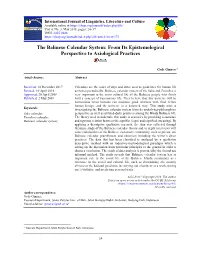 The Balinese Calendar System: from Its Epistemological Perspective to Axiological Practices