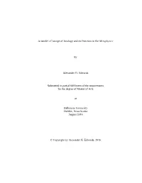 Aristotle's Concept of Analogy and Its Function in the Metaphysics By