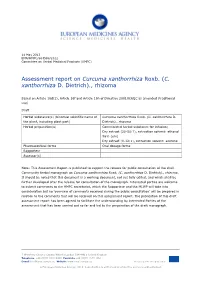 Assessment Report on Curcuma Xanthorrhiza Roxb. (C. Xanthorrhiza D