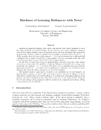 Hardness of Learning Halfspaces with Noise∗