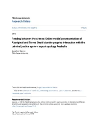 Reading Between the Crimes: Online Media's Representation of Aboriginal and Torres Strait Islander People's Interaction With
