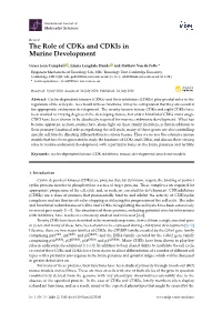 The Role of Cdks and Cdkis in Murine Development
