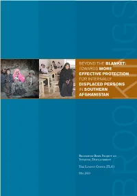 Beyond the Blanket: Towards More Effective Protection for Internally Displaced Persons in Southern Afghanistan