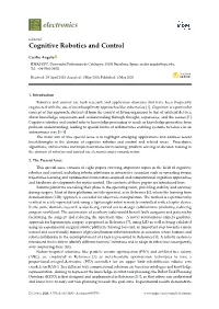 Cognitive Robotics and Control