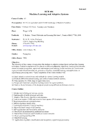 ECE 656 Machine Learning and Adaptive Systems