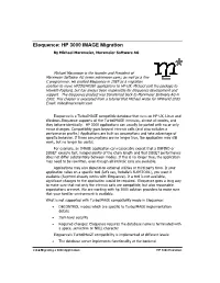 Eloquence: HP 3000 IMAGE Migration by Michael Marxmeier, Marxmeier Software AG