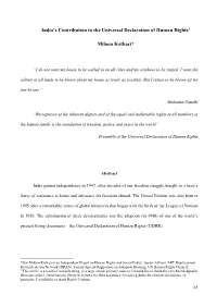 India's Contribution to the Universal Declaration