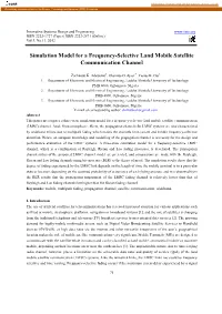 Simulation Model for a Frequency-Selective Land Mobile Satellite Communication Channel