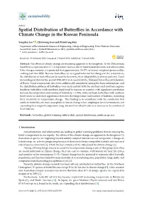 Spatial Distribution of Butterflies in Accordance with Climate Change In