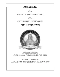 2005 Journal of the House of Representatives of the 58Th