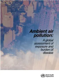 (2016) Ambient Air Pollution: a Global Assessment of Exposure And
