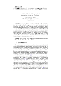 Chapter 1 Social Big Data: an Overview and Applications