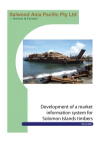 Development of Market Information System for Solomon Island Timbers