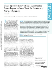 Mass Spectrometry of Self-Assembled Monolayers: a New Tool for Molecular Surface Science