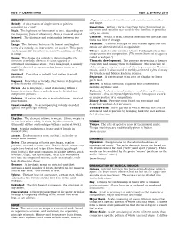 Mus 1P Definitions. Test 2