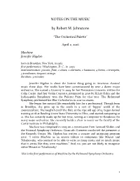 NOTES on the MUSIC by Robert M. Johnstone