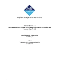 Project of Strategic Interest NEXTDATA Deliverable D1.3.5
