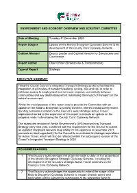 Update on the Mold to Broughton Cycleway Scheme & the Development of the County Core Cycleway Network