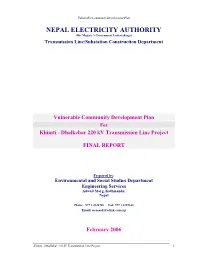 Vulnerable Community Development Plan for Khimti